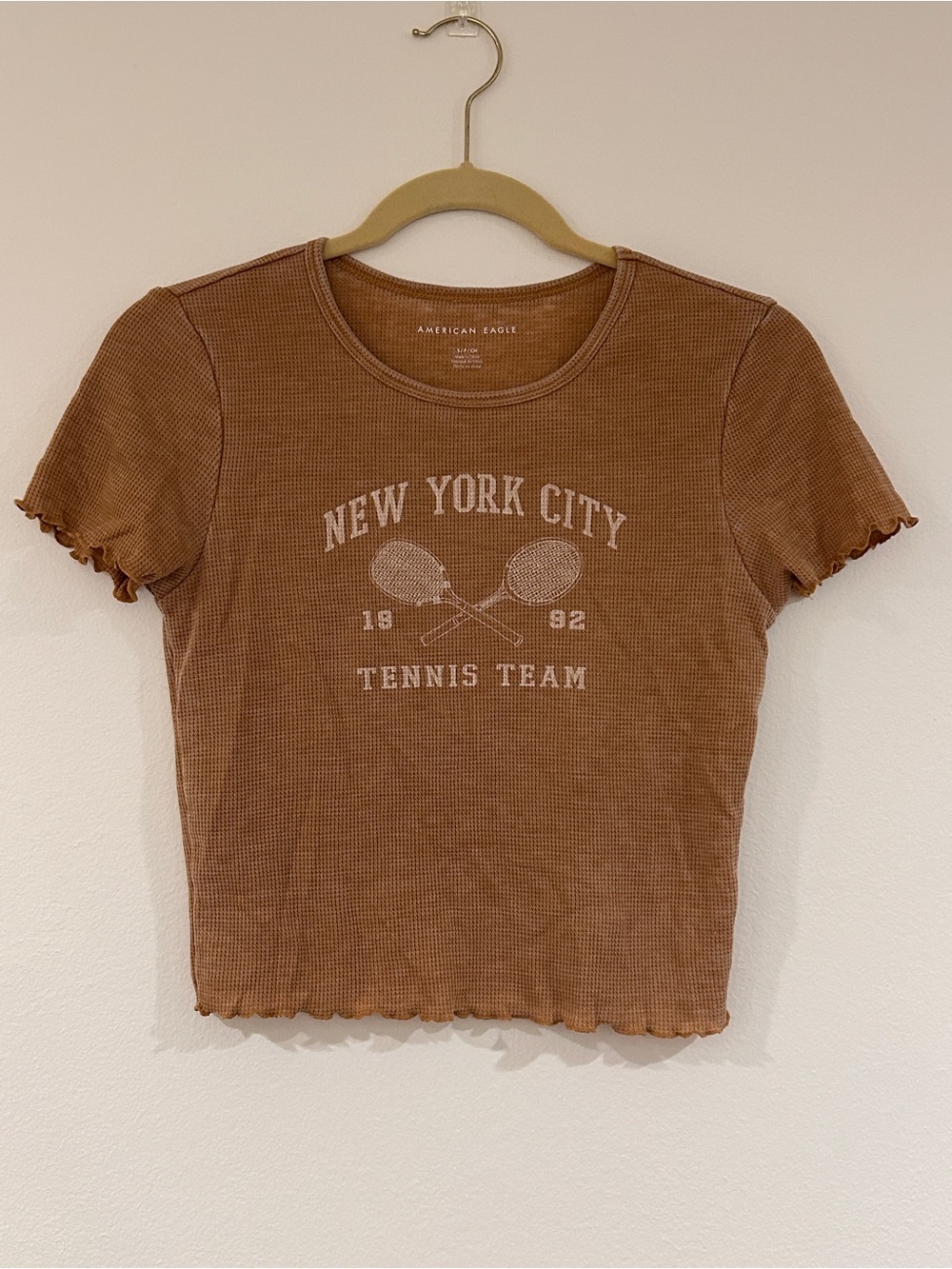 AE New York City Tennis Team “Hey Baby” Waffle Tee